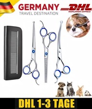 Profi Hunde Haarschere Hundescheren mit Effilierschere zur Fellpflege set DE