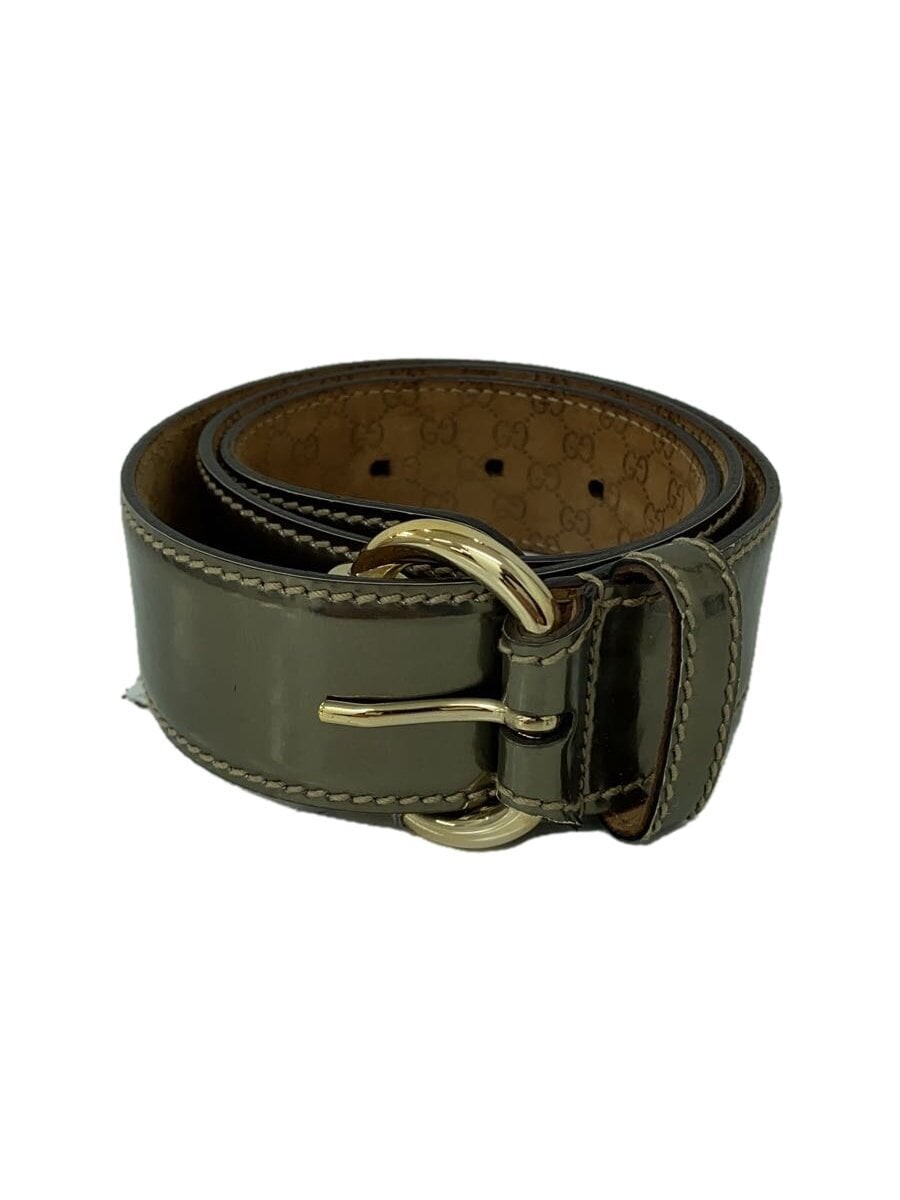GUCCI Green Leather Bamboo GG Logo Belt for Women Size 80