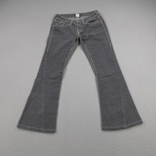 True Religion Pants Womens 28 Gray Corduroy Bootcut Flare Low Rise Made In USA