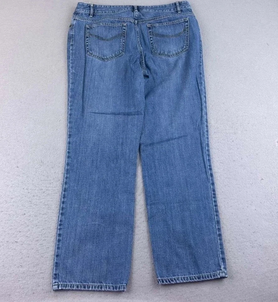 Pantalones de mezclilla para mujer Jill 10 azules frente plano novio pierna recta Foto 3 de 4