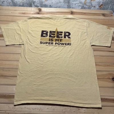 Vintage 90s Beer Is My Super Power Wife My Kryptonite Funny Hawaiian T-Shirt XL