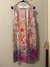 Elie Tahari Sleeveless floral print summer dress with shoulder cutouts