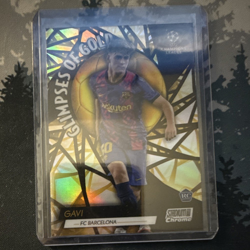 Topps 2021-22 Stadium Club Chrome UCL Glimpses of Gold Gavi RC Insert #GG-GAV