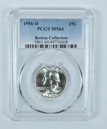 1956-D Washington Quarter Boston Collection MS64 PCGS Blue Label *2594