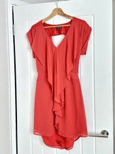 Warehouse Coral Ruffle Mini Dress – UK 10 Occasionware Party Statement Feminine