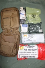 USMC US Military Coyote MOLLE IFAK First Aid Kit Supplies Quik Clot Tourniquet D