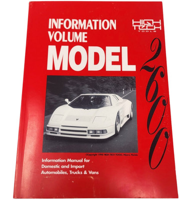 High Tech Tools Automotive Lock Service Information Manual Domestic Import 2600