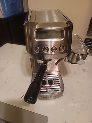 amzchef Espresso Machines 20 Bar, Maker with Milk Frother & Silver 