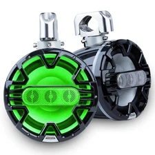 Memphis Audio MM84TB 8" RGB LED Tower Speakers and Mounting Brackets - Black, Pa