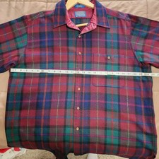 Vintage Pendleton Flannel Shirt Men XL Plaid 100% Virgin Wool Lobo Made in USA