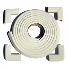 12 Ft. Edge and Corner Safety Cushion Roll plus Corners in Ivory 4-Pack 