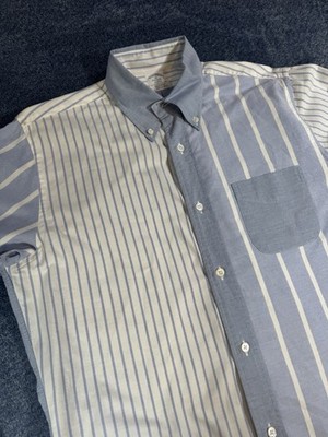 Brooks Brothers Shirt Men's Medium Regent Button Up Blue Striped USA VTG