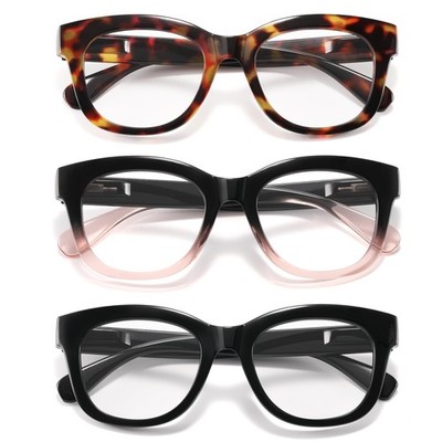 kunchu Reading Glasses for Women - Blue Light Reading Glasses with Spring Hin...