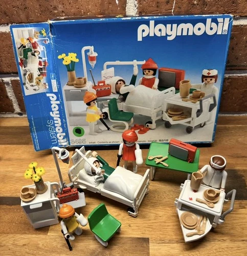 Playmobil Vintage 1985 Hospital Ward #3495 Incomplete Set Parts