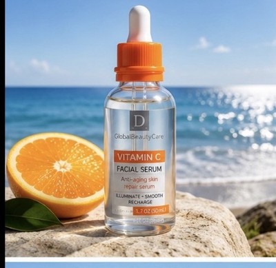 Global Beauty Care Vitamin C FACIAL SERUM 1.7oz (50mL) Illuminate Smooth Recharg