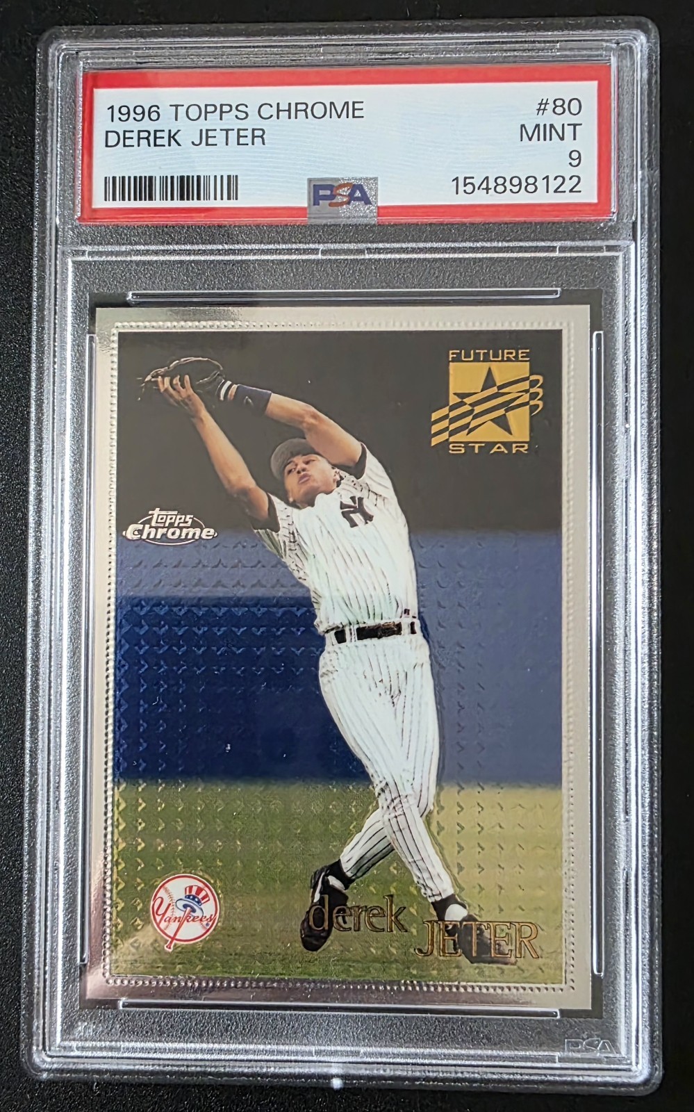 1996 Topps Chrome #80 Derek Jeter PSA 9 view 1