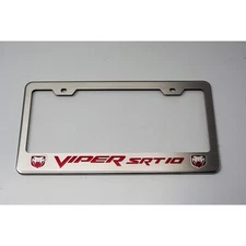 Plate Frame w/White Carbon Fiber "Viper SRT 10" Inlay&Fangs for 2003-2007 Viper