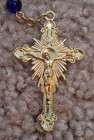 Rosary Beads + Sparkasse Black Case - plastic beads red, white and blue - Fatima — photo 2