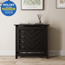 Radiator Cover Black Modern Chevron Slat Shelves MDF Cabinet Shelf Small