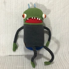 Cotton Monster Plush Toy Alien Monster Striped Shirt Stuffed Animal 16"