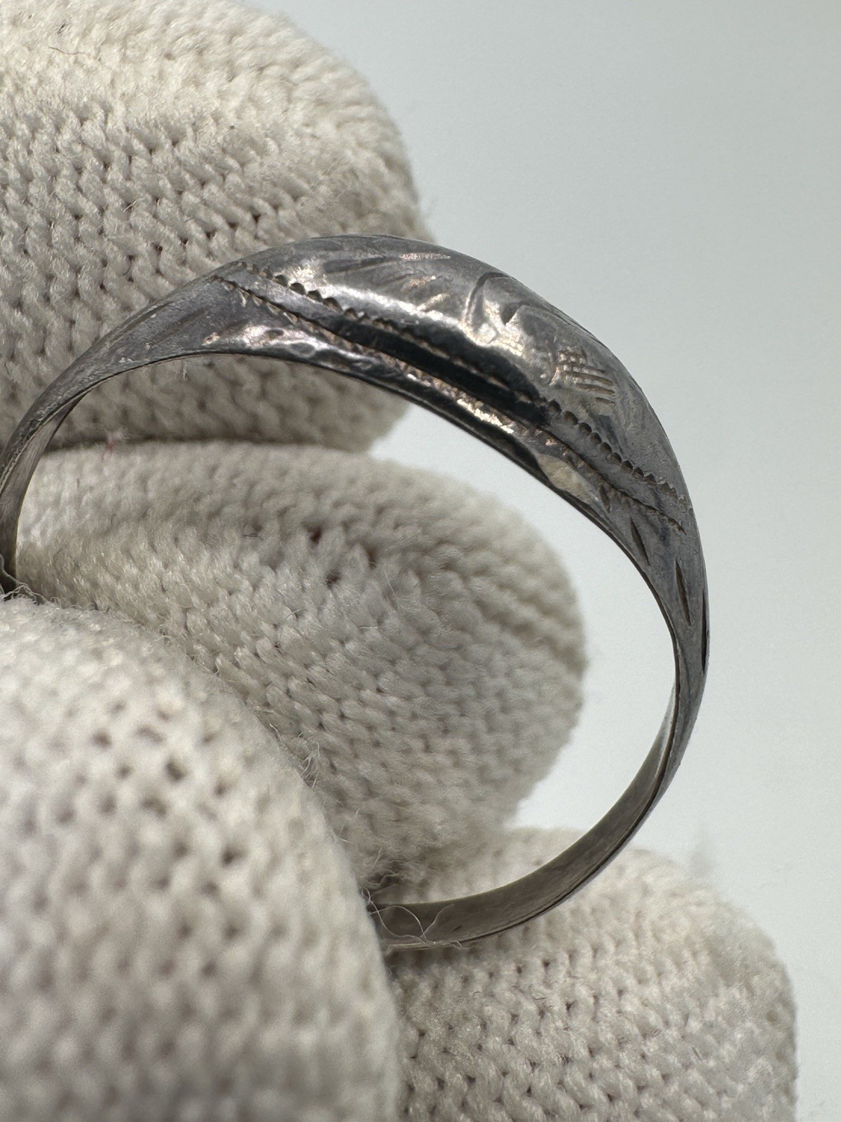 Antique Hand Carved Ring SOLID STERLING SILVER Vi… - image 6