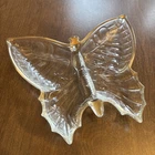 VTG Jeanette Glass Large Butterfly Candy Dish, 8 Inch Gold Trimmed