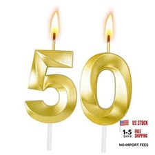 th Birthday Candles for Cake,Birthday Decorations for Him Her,Number Candles 50