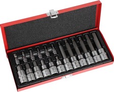 Steckschl&uuml;ssel-Set 18-teilig 1/2" H3-H14 55mm-100mm Sechskantausgang Metallbox