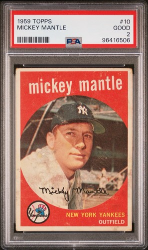 Mickey Mantle 1959 Topps PSA 2 Centered Beautiful Card