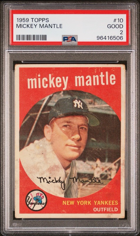 Mickey Mantle 1959 Topps PSA 2 Centered Beautiful Card