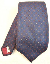 Kuppenheimer Mens All Silk Geometric Pattern Tie In Navy Blue  Red