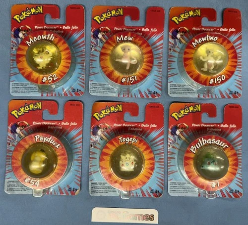 Pokemon Power Bouncer Mew Psyduck Togepi Bulbasuar Meowth Hasbro VTG SEALED