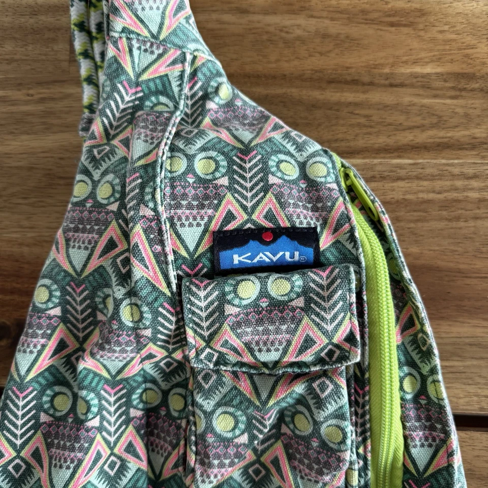 Kavu Rope Sling Crossbody Bag Multi-Color Tribal Cave Painting Gorp Travel Hike - Image 2 of 4
