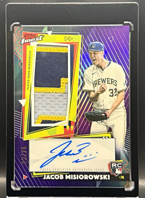 2026 Topps Finest Jacob Misiorowski Rookie Patch Auto 32/75 JERSEY NUMBER MATCH