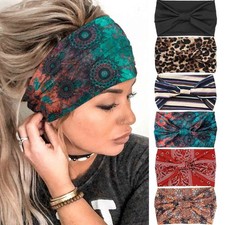 Boho Headbands Women Wide Knotted 1 Count Pack of 6 , Multicolor