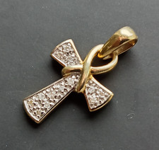 9ct Diamond Set Ankh Cross