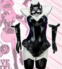 Black Sailor Moon Costume Set with Leotard Stockings Mask Gloves Collar Japan