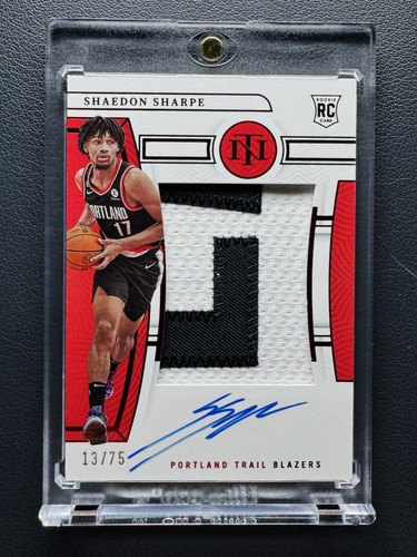 2022-23 Panini National Treasures Shaedon Sharpe #131 RC Rookie Patch Auto 13/75