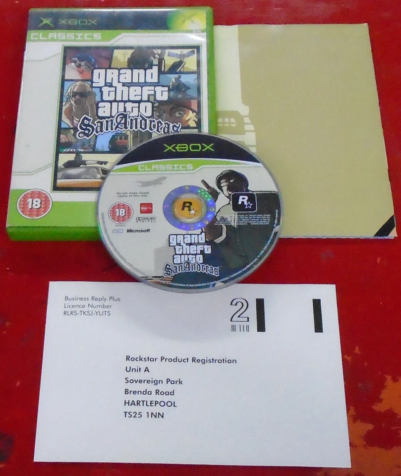 Grand Theft Auto: San Andreas Classics Microsoft Xbox Original, PAL w/ Map - Image 1 of 1