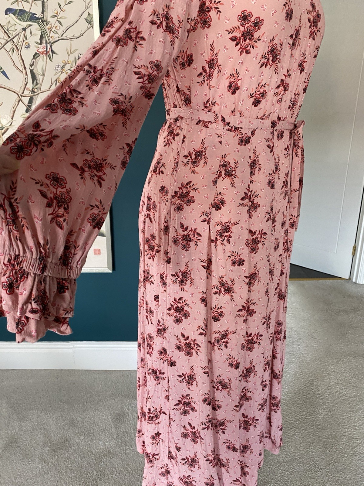 Per Una Midi Tea Dress Pink Floral Size 10 Worn Once Immaculate Rrp £39.50 image 4