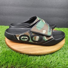 OOFOS OOahh Sport Flex Slide Sandals Shoes Mens Size 12 Green Camo Recovery