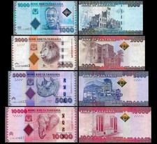 * TANZANIA 1000 2000 5000 10000 schillings 2015-20 P 41 - 44 ** UNC ** FULL SET