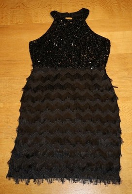 Styliches schwarzes Partykleid mit Pailletten von Miss Ord, Gr.M mit Etikett neu