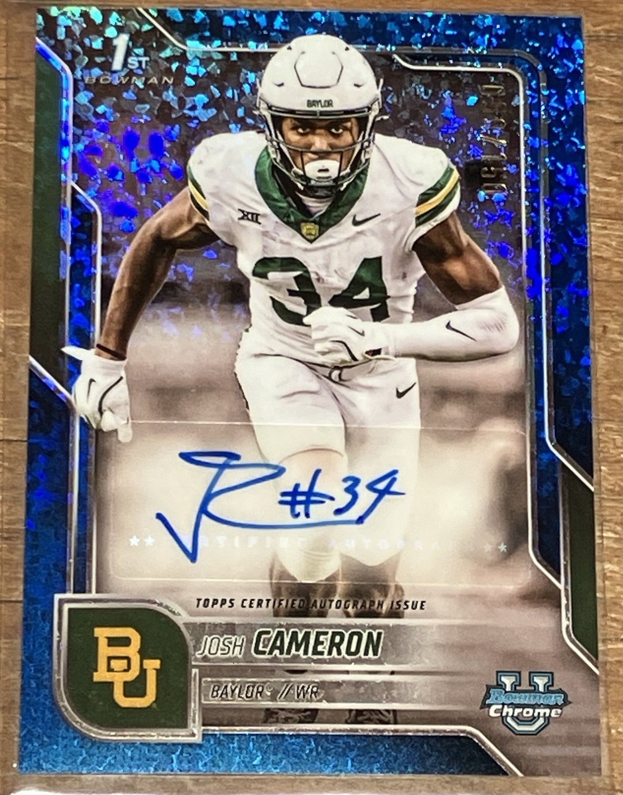 2025 Bowman University Chrome Josh Cameron Blue Mini-Diamond Auto 59/150 SSP RC