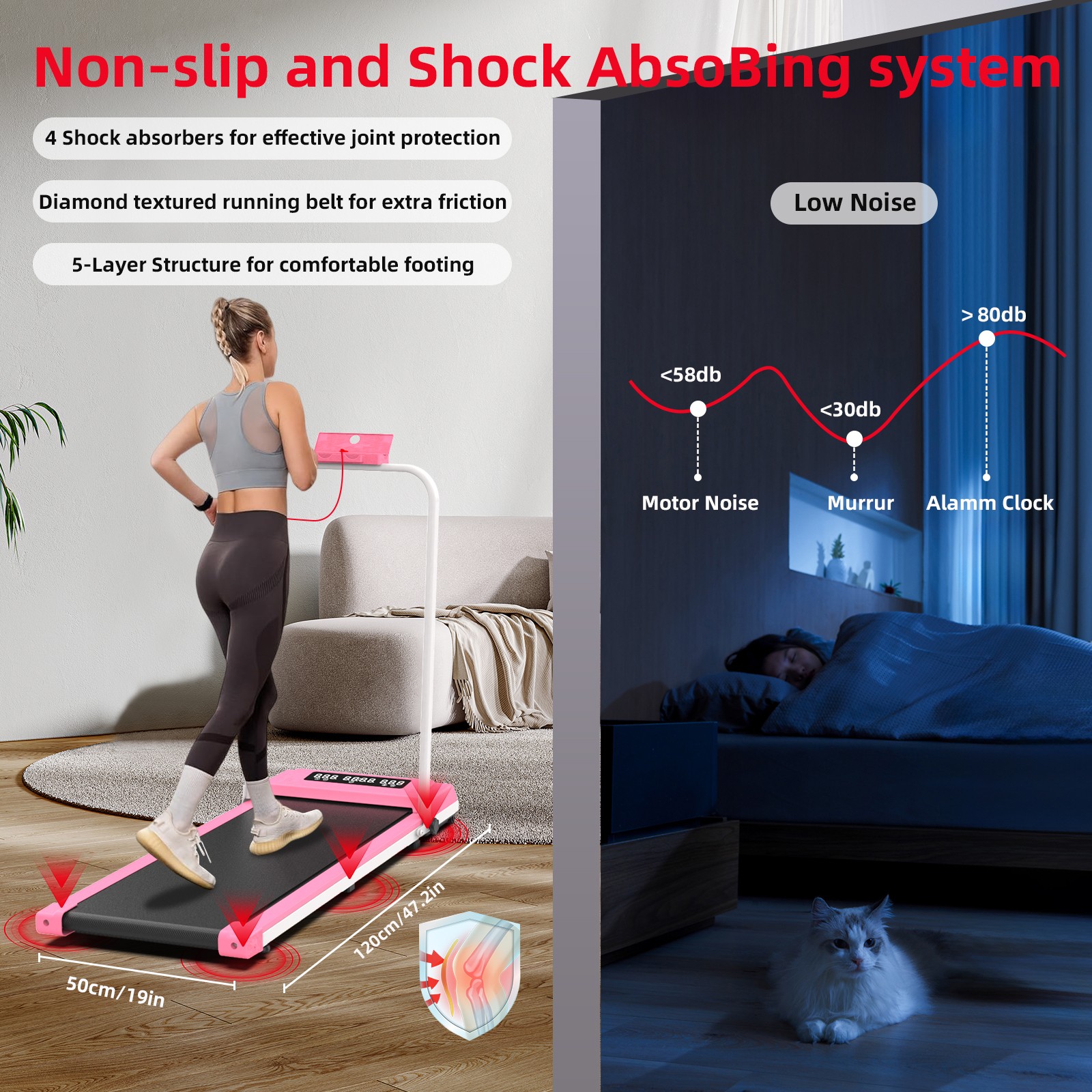 Tapis Roulant Elettrico Pieghevole con Telecomando foto 6