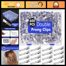 600 Durable Double Prong Curl Clips - Metal Alligator Hair Clips for Salon DIY