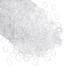 Clear Elastics Hair Bands 1500pcs Mini Rubber Hairband Soften 18mm Ponytail H...