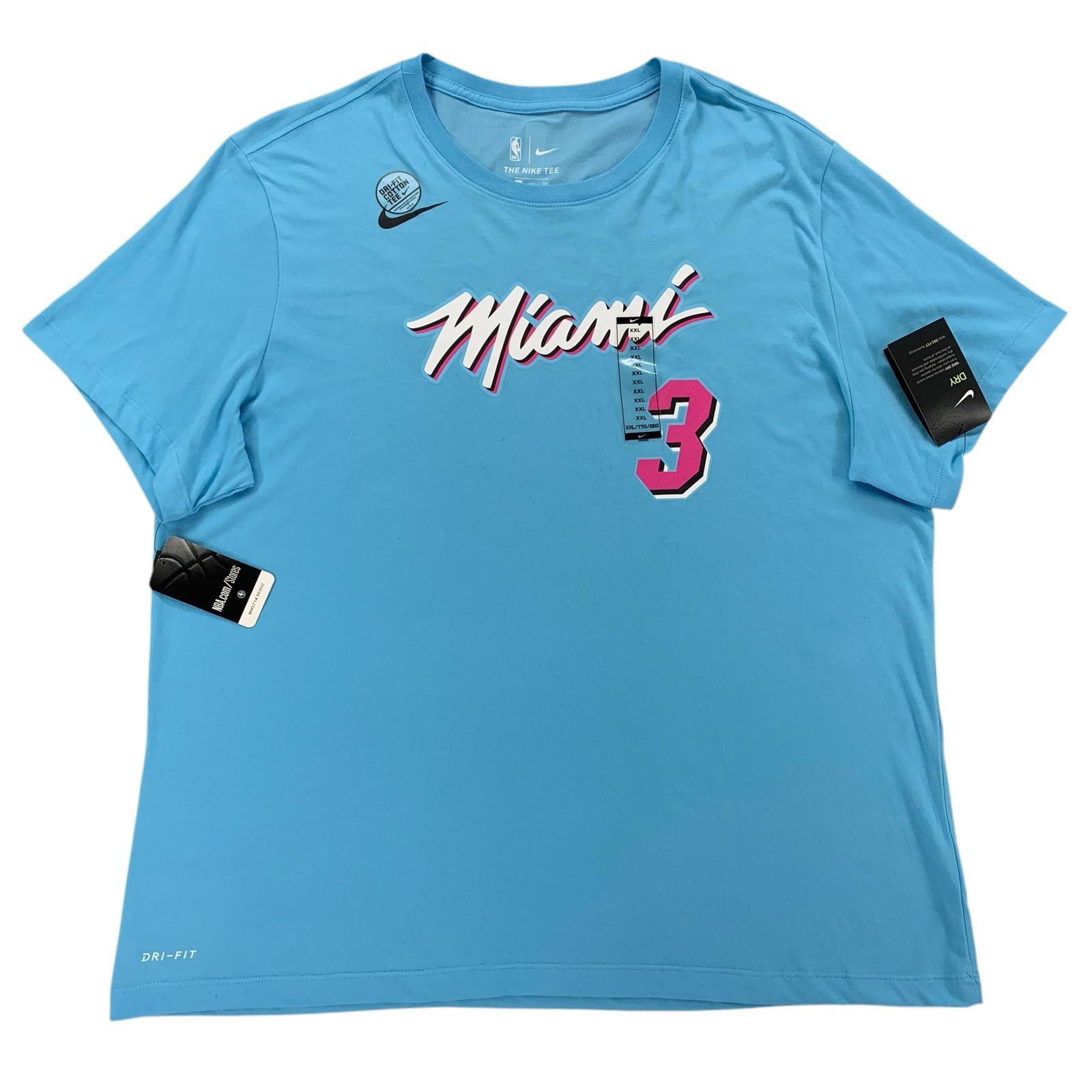 Nike Miami Heat South Beach Dwayne Wade T-Shirt Dri-Fit Mens XXL BV8773-422