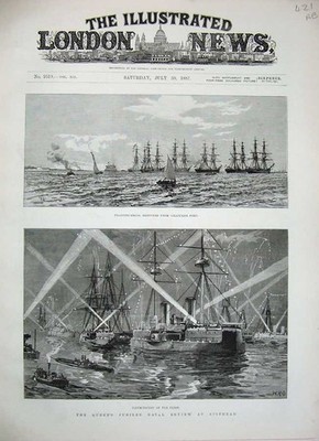 Antiker alter Druck 1887 Training Brigs Queen'S Jubiläumsschiff Albert Alberta 19.