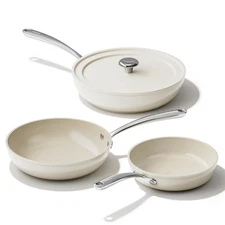 Non-Stick Ceramic Frying Pans Set, 4-Piece, PFAS Free, Dishwasher Safe